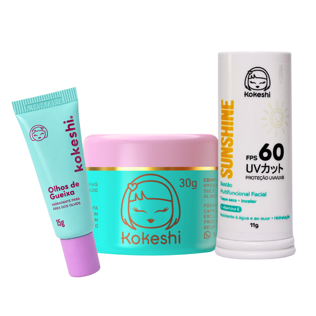Kit Bastão Facial FPS60 Renovadores Pele Porcelana Kokeshi