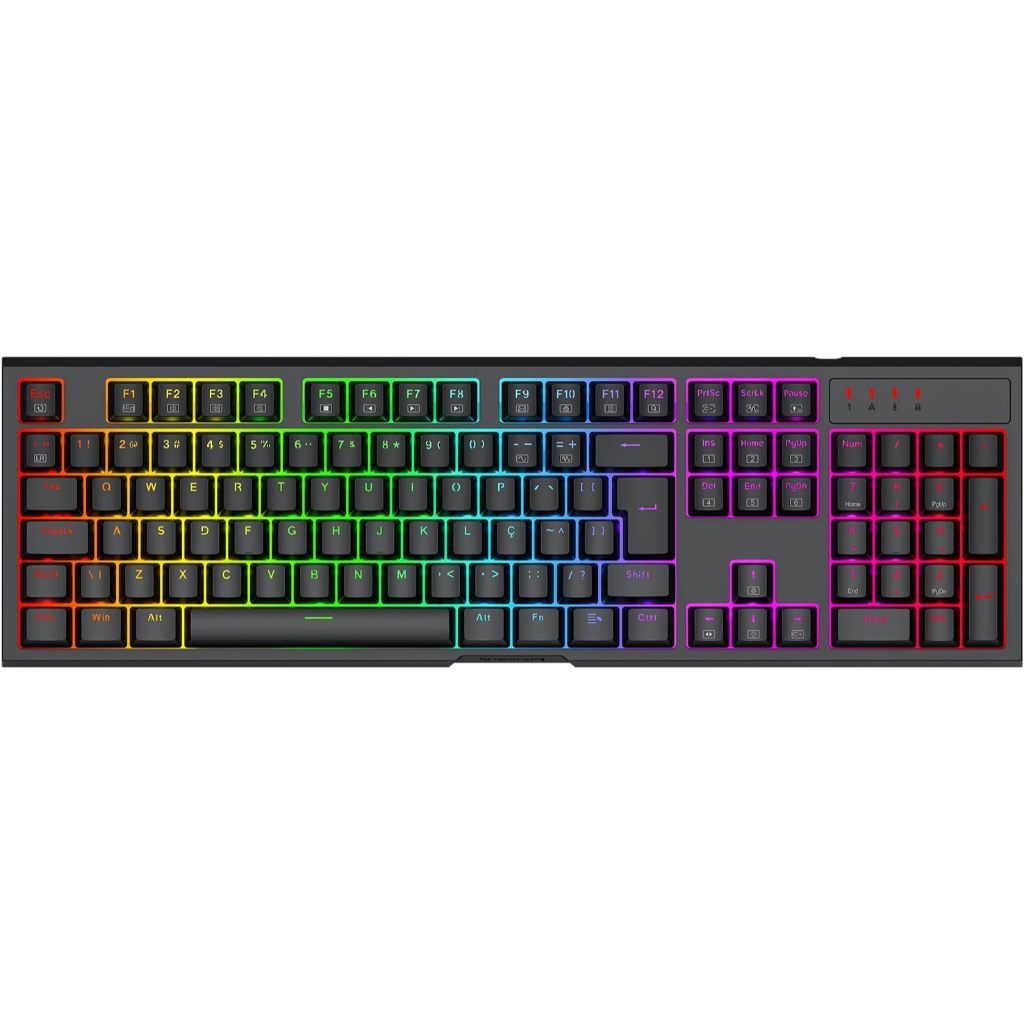 Teclado Mecânico Gamer Redragon Argo RGB Preto Switch Marrom K670-RGB