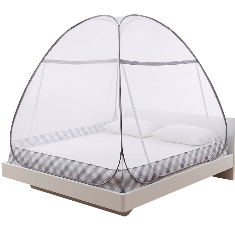 Rede Mosquiteiro Tendas Para Cama Casal E Mosquiteiro De Acampamento Cinza/Branco