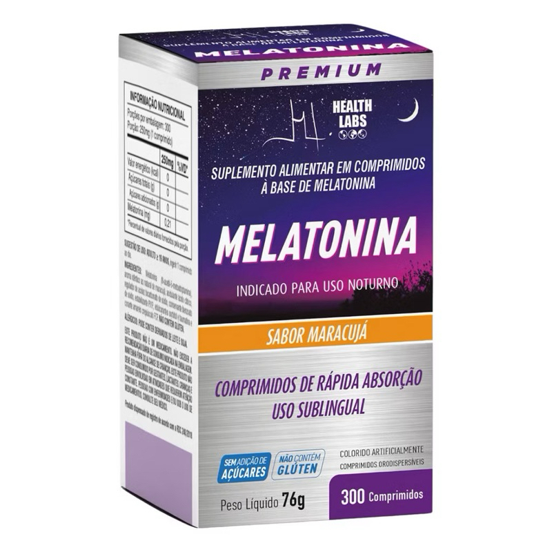 Melatonina Sublingual Sabor Maracujá 300 Comprimidos