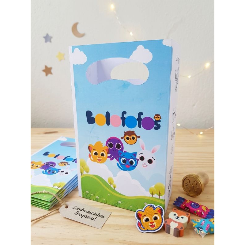 2 Sacolinhas surpresa personalizadas bolofofo,  kits, aniversario,  papel liso, eventos