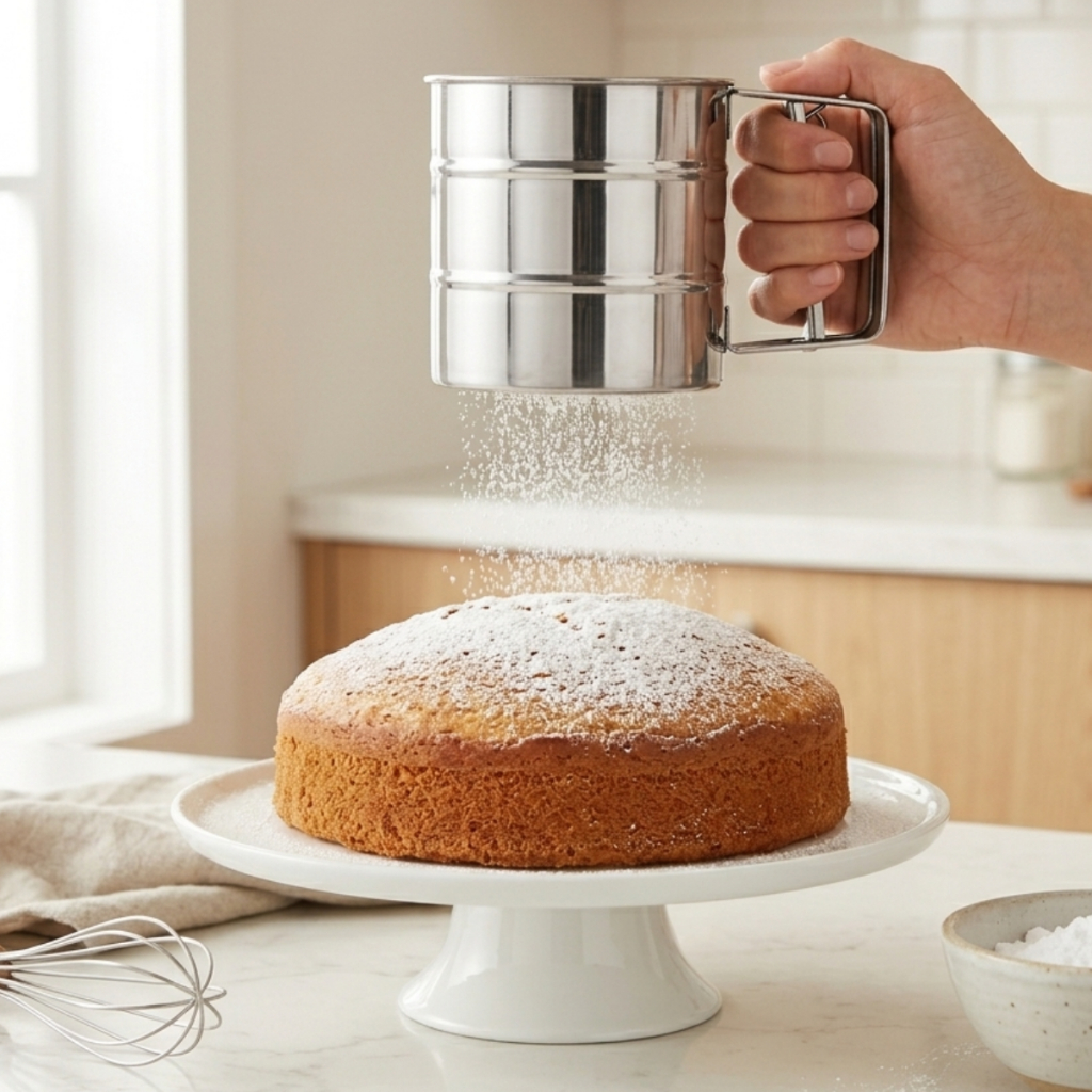 Caneca Peneira Polvilhador Inox Com Gatilho Farinha Acucar Tapioca Chocolate em po