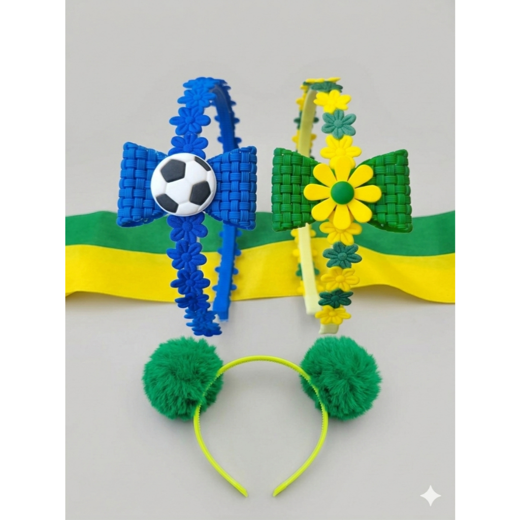Tiara Infatil Personalizado Modelo Seleção Brasileira Copa do Mundo Brasil
