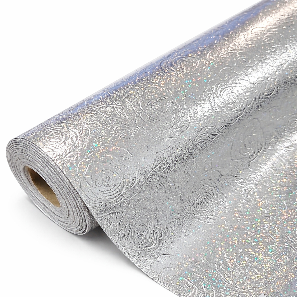 Rolo de Forro Gavetas Armário Fogão Parede Adesivo Impermeável Alumínio 5mx40cm Cor Prata Premium