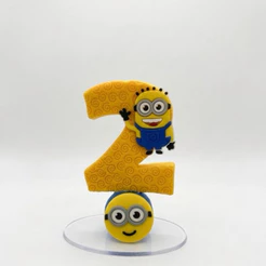 Vela Minions Biscuit Amarela Simples Aniversário Infantil Topo de Bolo Temático + Pavio Mágico