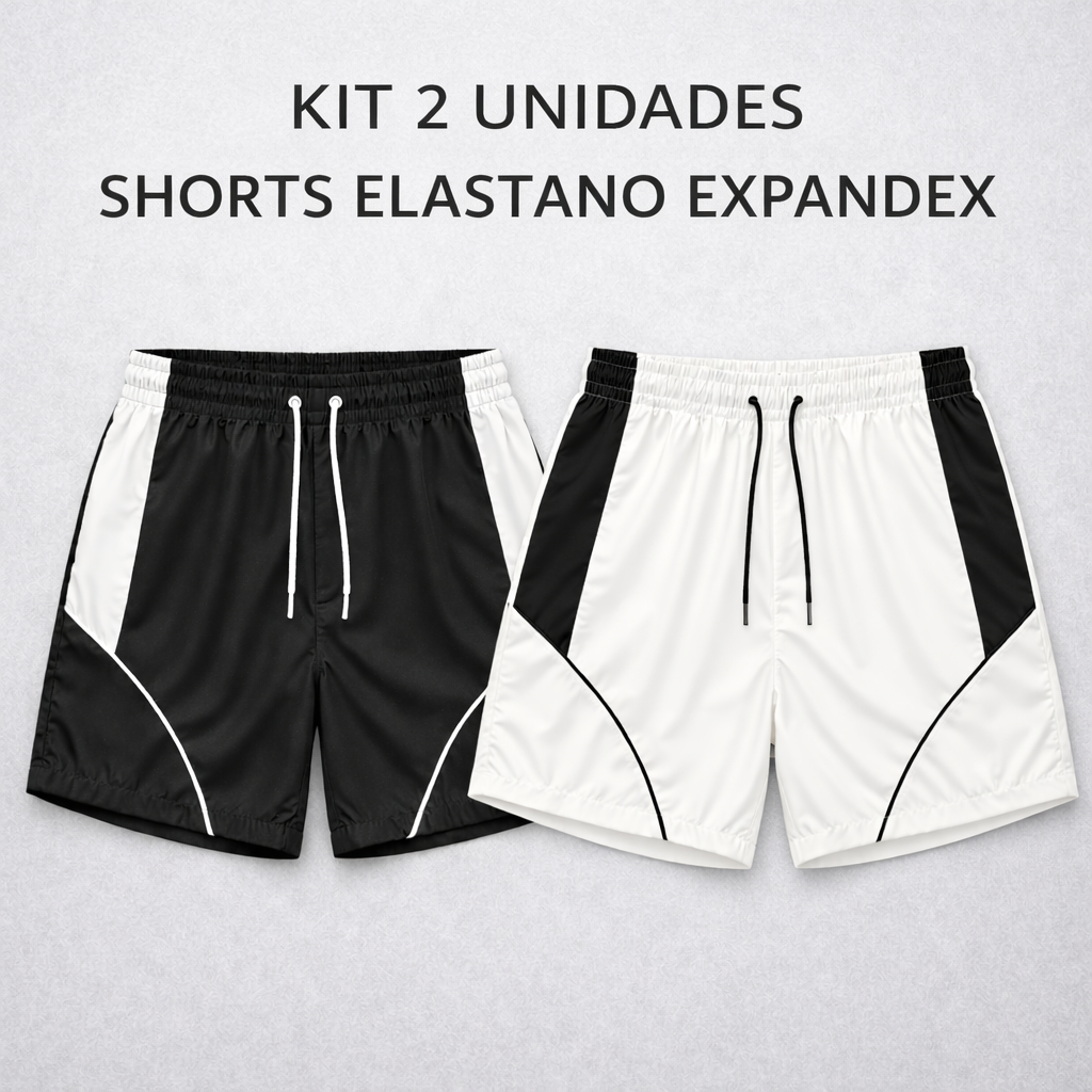Kit 2 Shorts Masculino Elastano Academia Treino Esportivo Dia a Dia