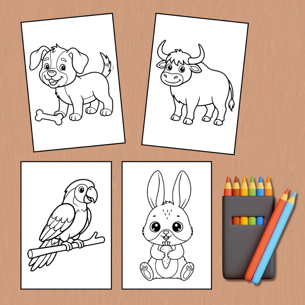 Desenhos para COLORIR Infantil 50/100/200/300 Animais fofos