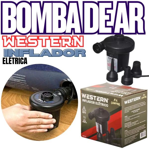 Bomba de Inflar Turbo Air Western / Bestway 127V - 220V,  Bomba de Ar Elétrica Super Bomber Air .