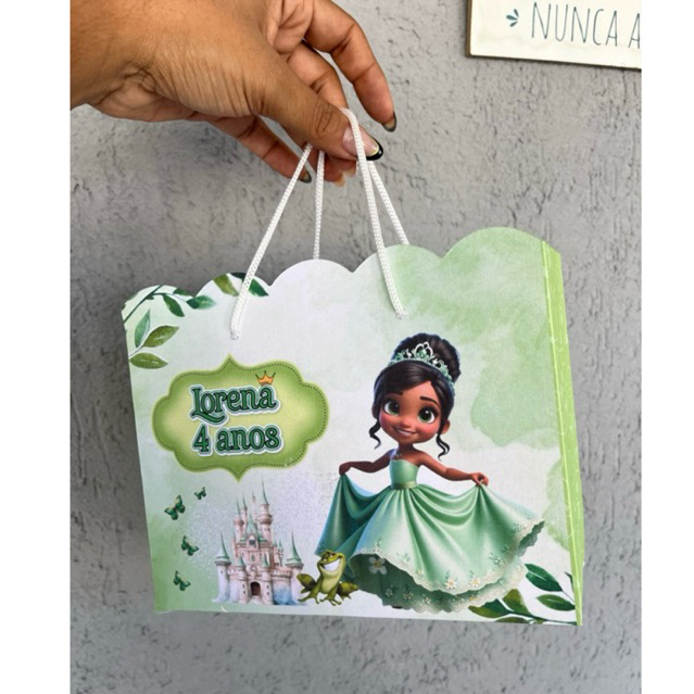 Sacolinha Personalizada Princesa e o Sapo Lembrancinha Aniversário Festa Tam G Princesa Tiana