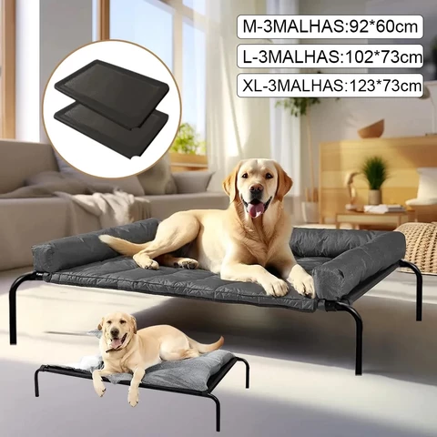 Kit Cama Suspensa Para Pet Cao Gato Estrutura de Aço Resistente, Tecido Respirável Cor Preto Lavável Confortáve