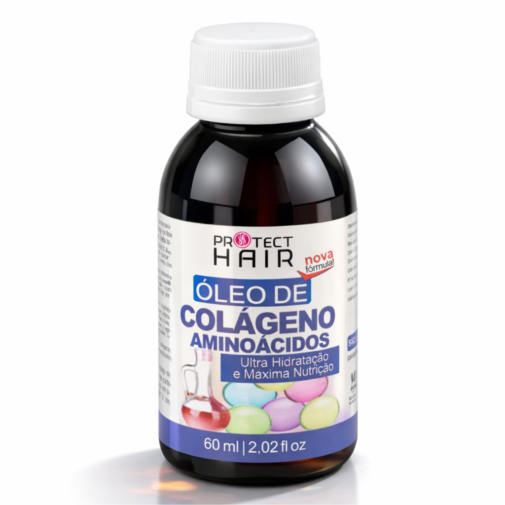 Óleo Vegetal Colágeno e aminoácidos 60ml para umectação capilar Protect Hair