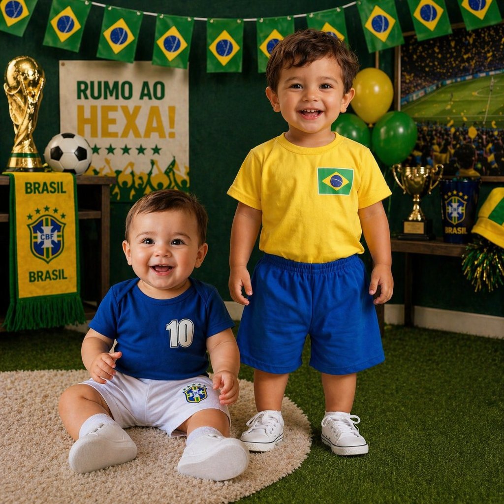 CONJUNTO BRASIL COPA DO MUNDO 2026 BRASIL SELEÇÃO BRASILEIRA MENINO