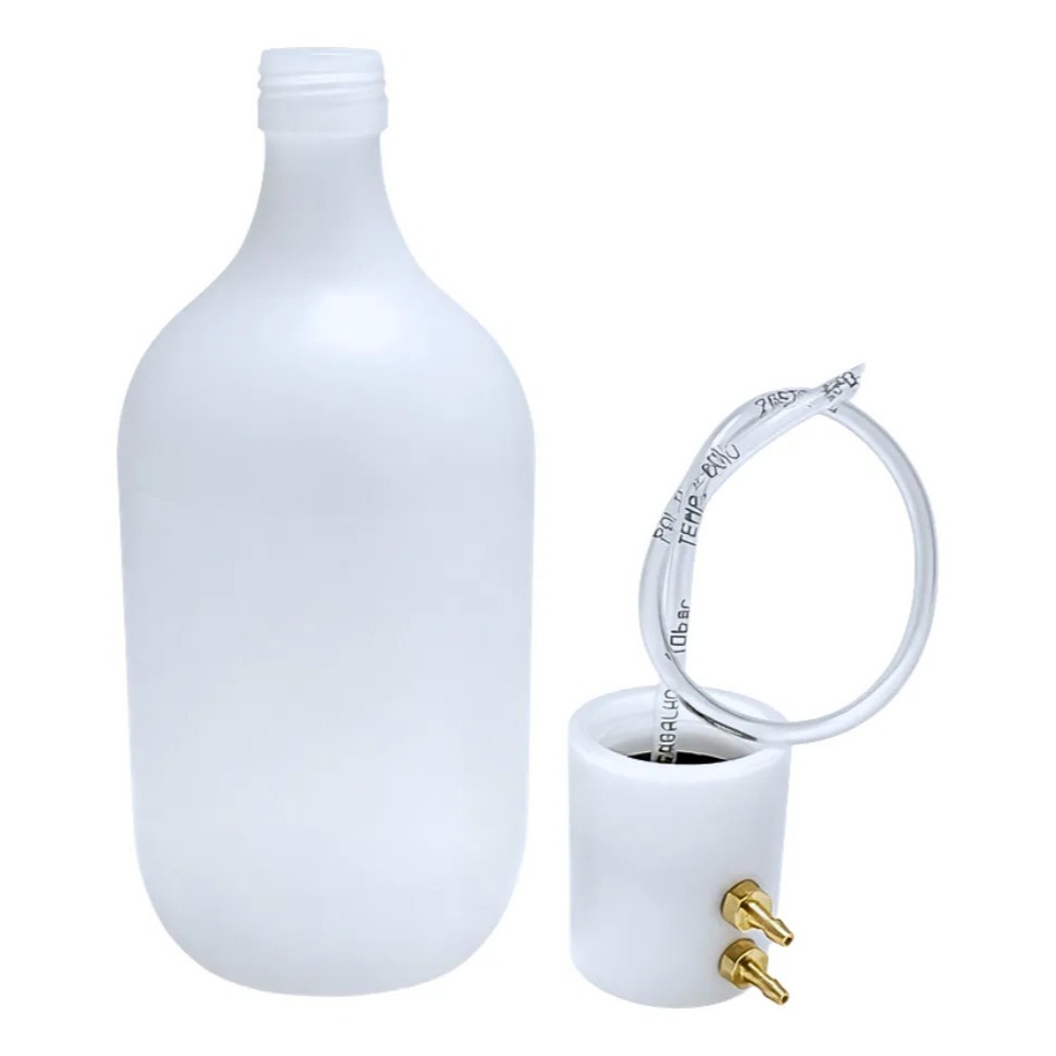 Reservatório Garrafa De Água Pet Equipo Odontológico 800ml Reforçado Leitoso Com Tampa Compatível Gnatus Dabi Saevo D700