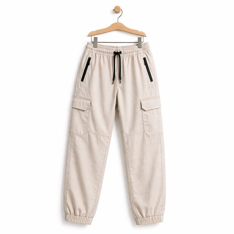 Calça Cargo Jogger Juvenil Menino 8 a 16 Anos Cós Elástico com Cordão Confortável