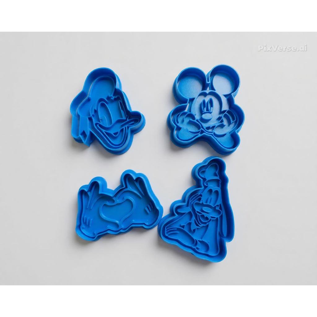 Kit 4 Cortador Marcador Disney Mickey Donald Pateta Pasta Americana