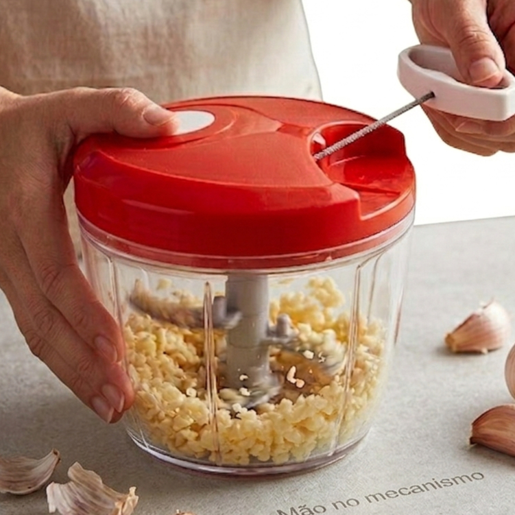 🔥 Mini Processador De Alimentos Manual 5 Laminas Inox Triturador Alho Cebola Manual Legumes Frutas