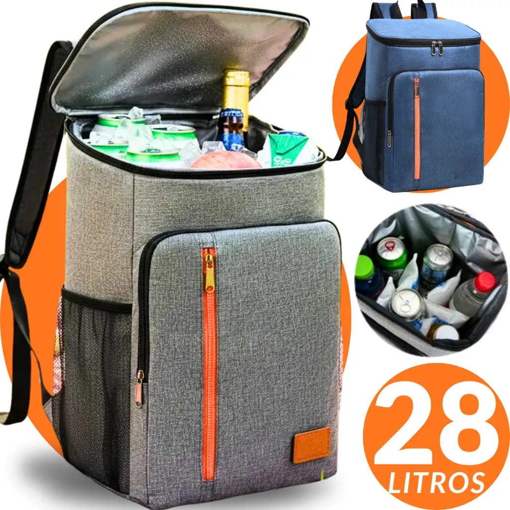 mochila bolsa termica Grande Bag impermiavel moto boy marmita cooler bebidas cerveja frutas piquiniques 28 litros