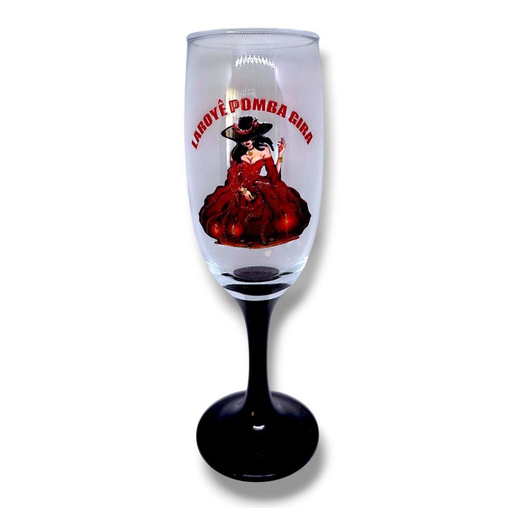 Taça Gallant Pomba Gira Laroyê Fundo Vermelho - Maria Padilha, Rainha, Sete Saias, Dama da Noite, Encruzilhada Umbanda