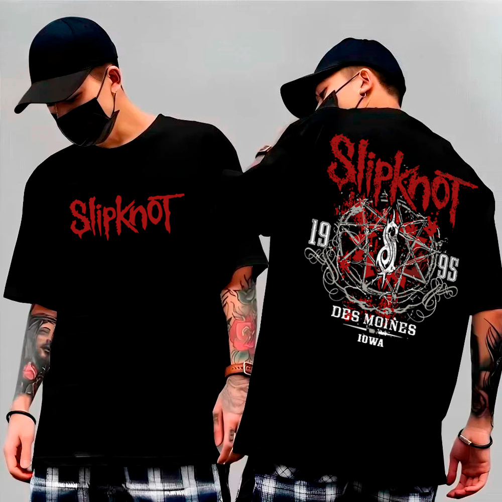 Camiseta Básica e OVERSIZED Algodão Estampada Lowa Slipknot Heavy Metal Banda Rock Gotico Unissex