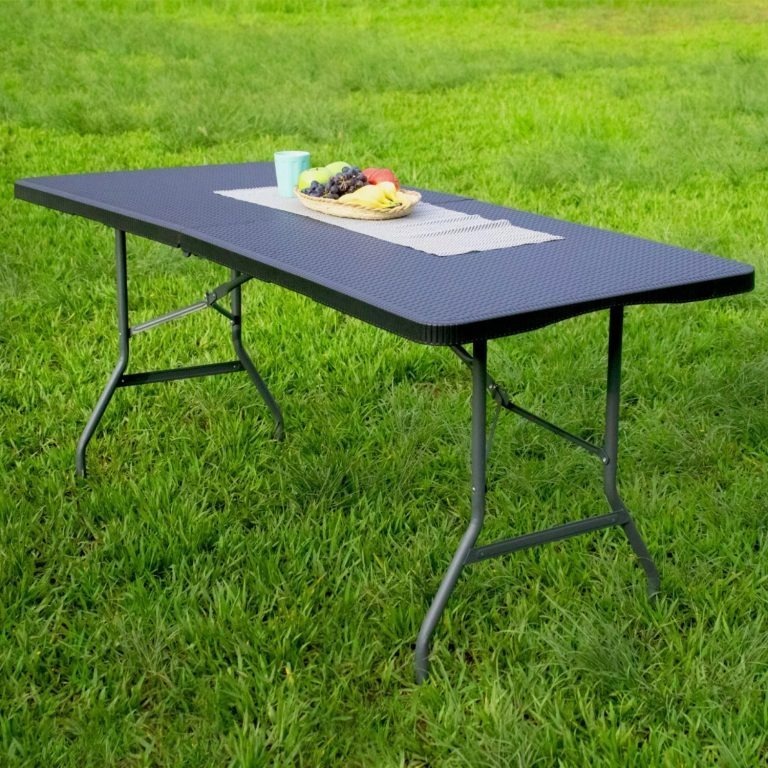 Mesa Externa Dobrável 180cm Knakasaki Em Polietileno E Aço