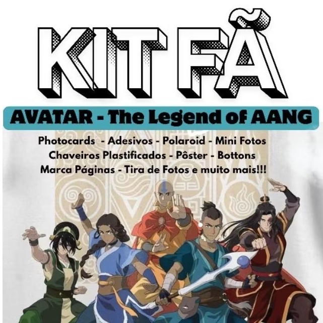 KIT FÃ PERSONALIZADO - AVATAR THE LEGEND OF AANG FANMADE COLECIONÁVEL - PÔSTER  PHOTOCARDS - ADESIVOS - CHAVEIROS E MAIS