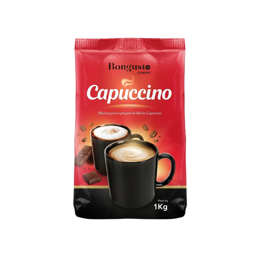 Capuccino tradicional solúvel bongusto 1kg para vending máquinas e cafeterias