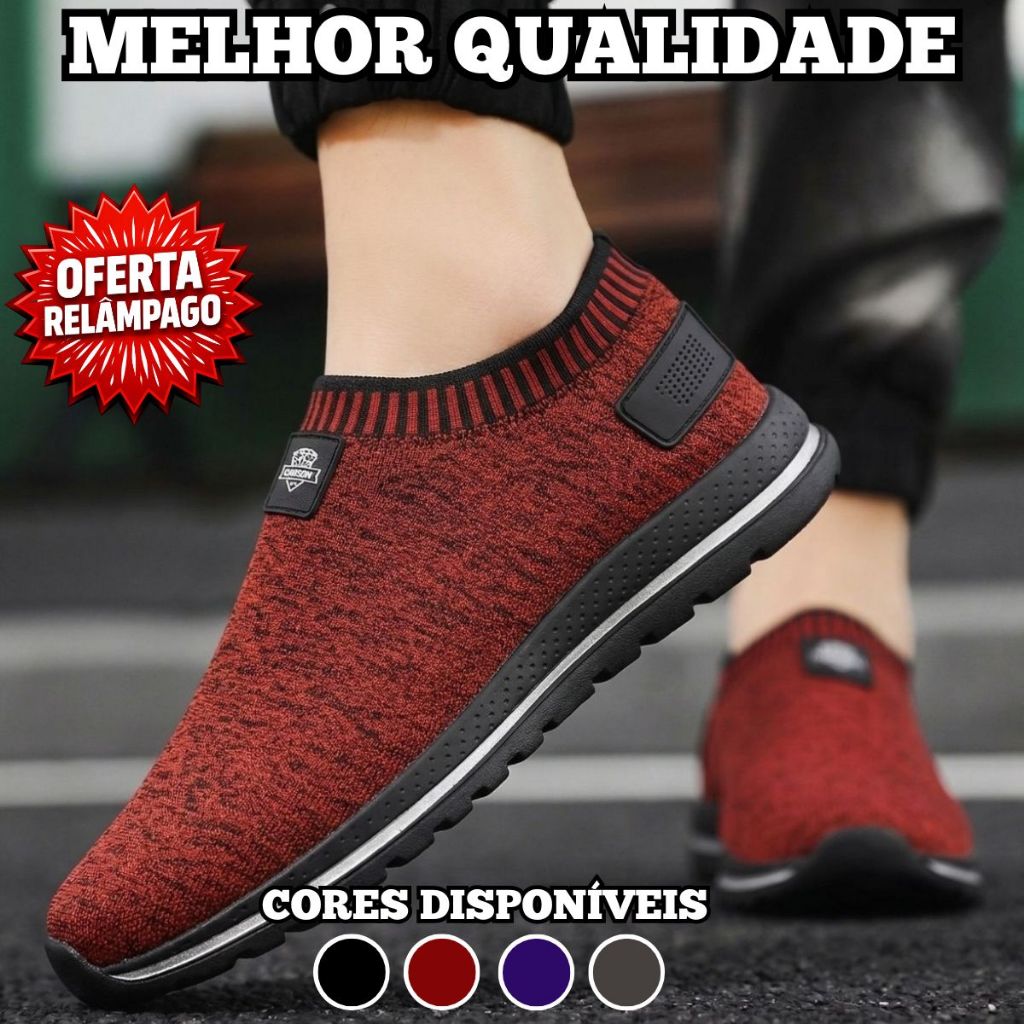 Tênis Masculino Meia Confortável para Caminhada, Treino e Academia 38 ao 43