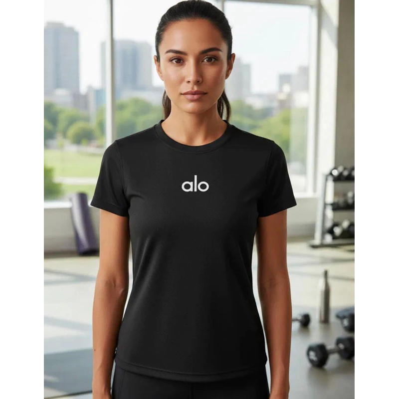 Camiseta Feminina DryFit Baby Look Yoga Tecido Fitness