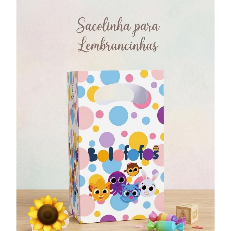 30 Sacolinhas  Personalizadas Bolofofo para lembrancinhas festas temáticas Pegue e monte Personalizada