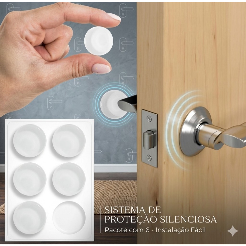 protetor adesivo silicone anti impacto porta multiuso redondo parede vidro moveis