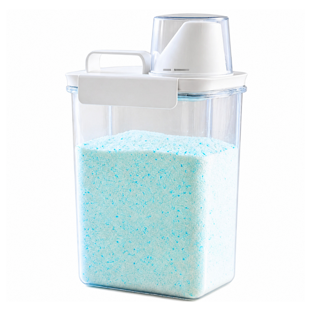 Dispenser Hermético 1,5L Copo Dosador Tampa Com Travas Antivasamento Porta Sabão Líquido e em Pó