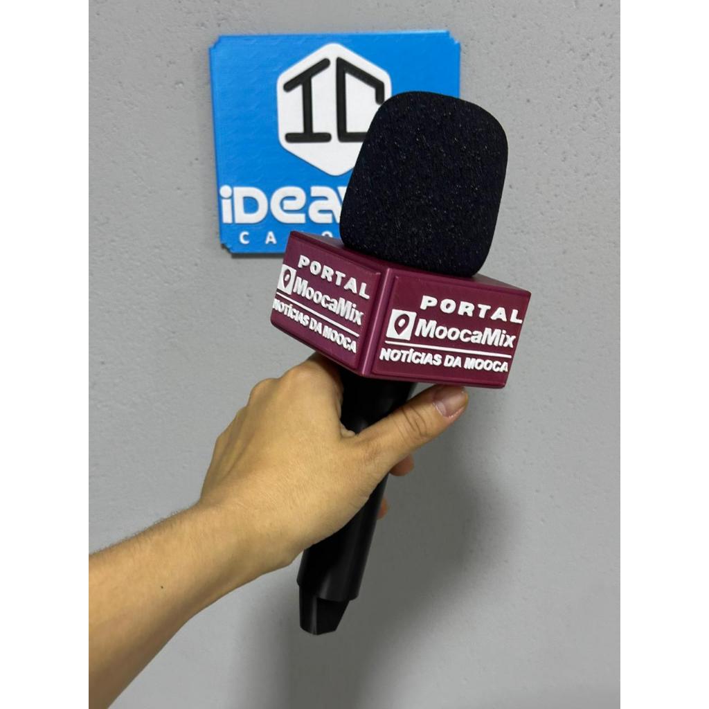 Canopla Personalizada RETANGULAR para microfone — imagem 2 de 2