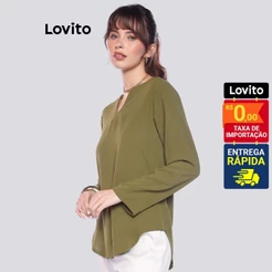 Lovito Blusa Elegante Feminina Oversized Duna LB1391BRL1421
