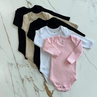 Kit 5 Body Bebe Manga Longa Suedine Algodao Menina Inverno Verao