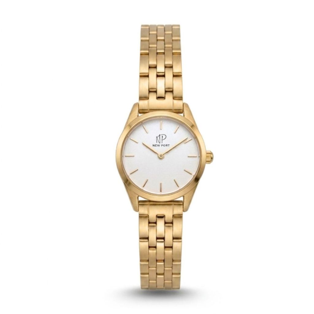 Relógio Feminino Dourado Elegante Delicado Pequeno New Port