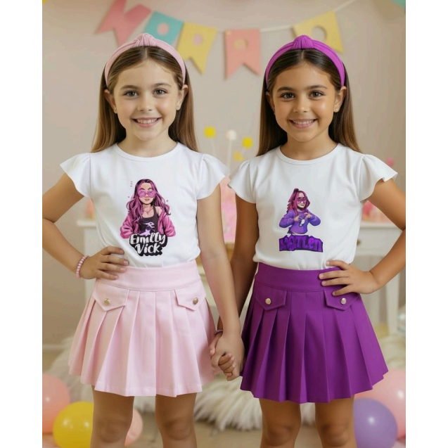 Conjunto Luxo Emily Vick , Katlen Infantil Feminino Menina