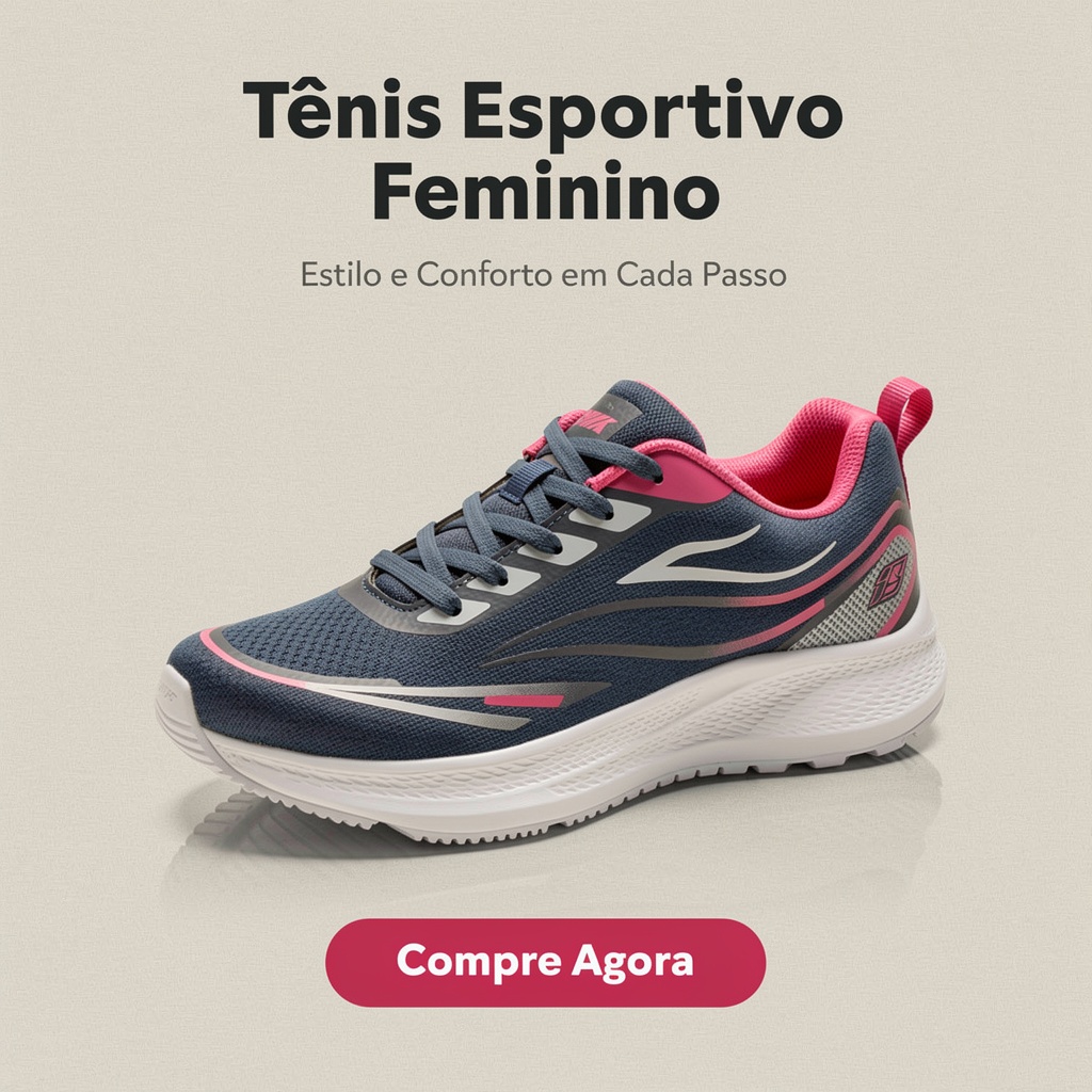 Tênis Feminino Esportivo Solado Baixo Antiderrapante Calce Fácil Confortável - Promoção Envio