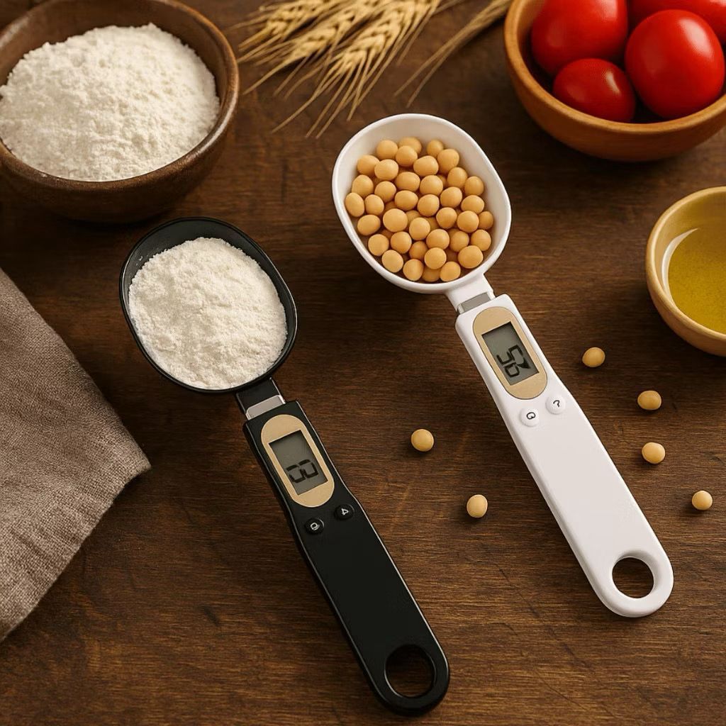 Colher Balança Digital de Pesar 0,1-500g Com Display LCD Colher Medidora Pesagem de Alimentos Linha Premium Para Cozinha