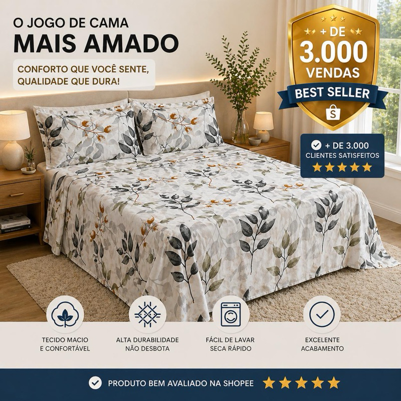 kit Lençol 3Pçs Percal 450 Fios Casal Queen Linha Luxo Premium