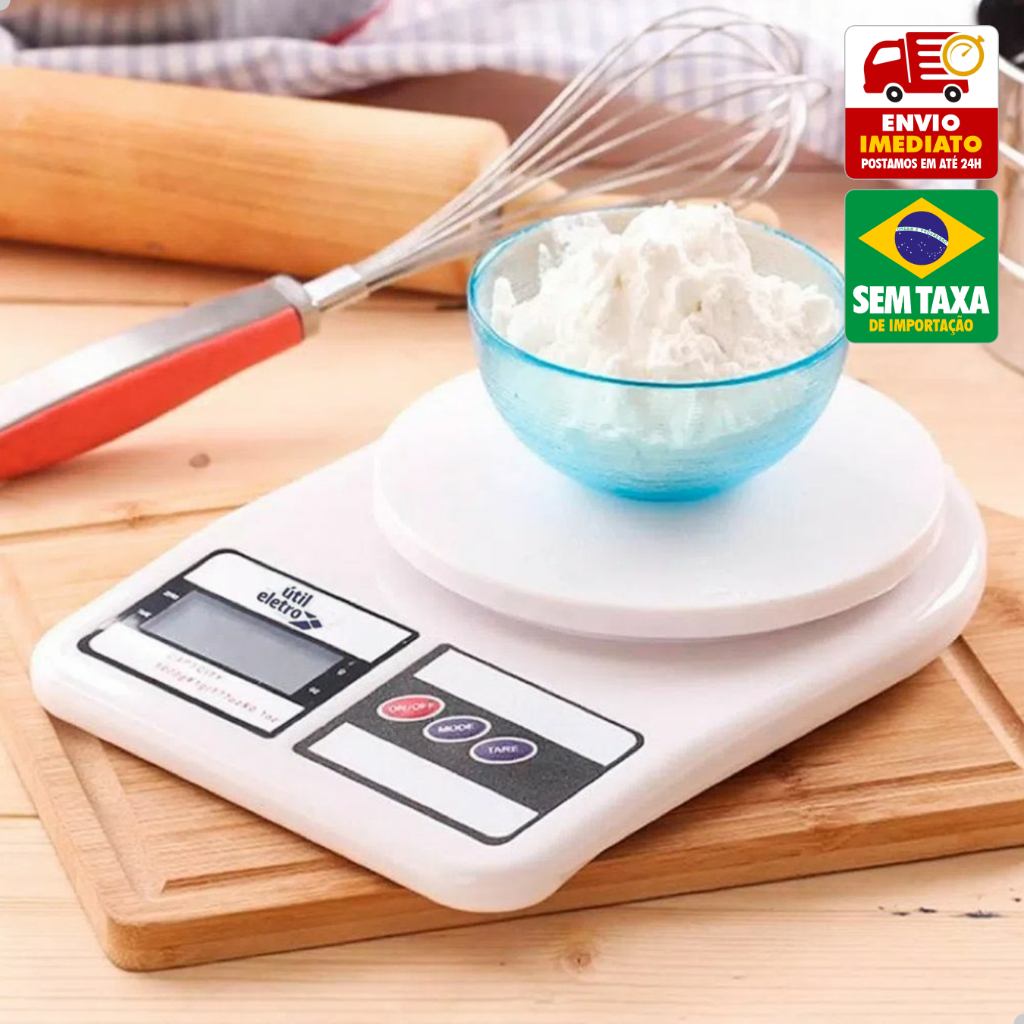 Balança Digital Cozinha 10kg Precisão 1g Função Tara Uso Doméstico Portátil