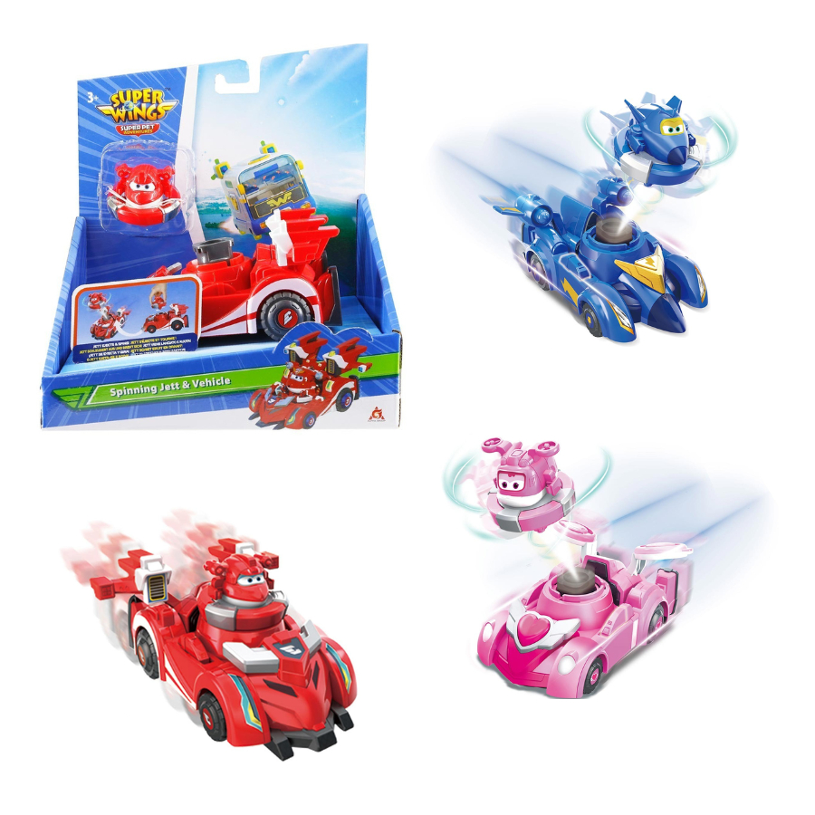 Mini Carrinho Super Wings Lançador de Avião Giratório - Sunny Brinquedos