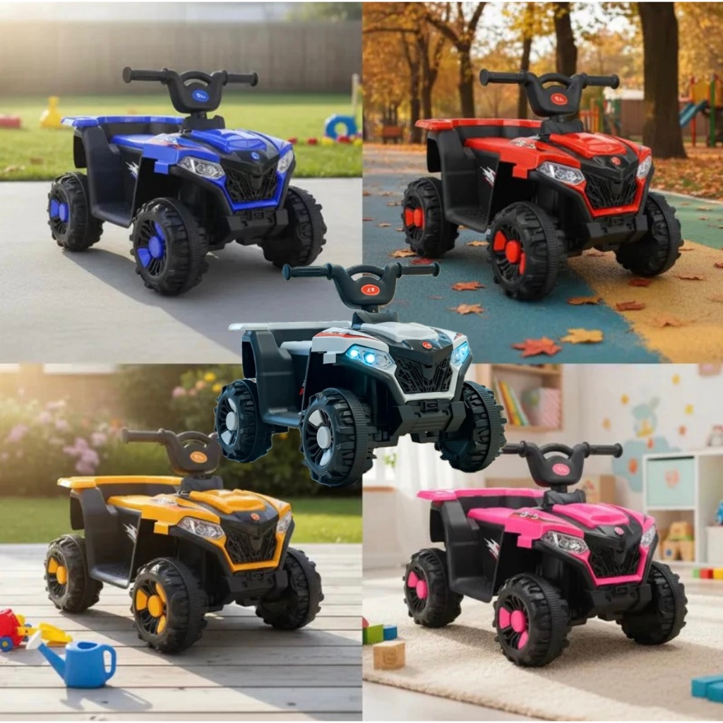 Mini Quadriciclo Elétrico Infantil 6V Marcha Frente Ré Luz Som Presente Menino Menina ATV