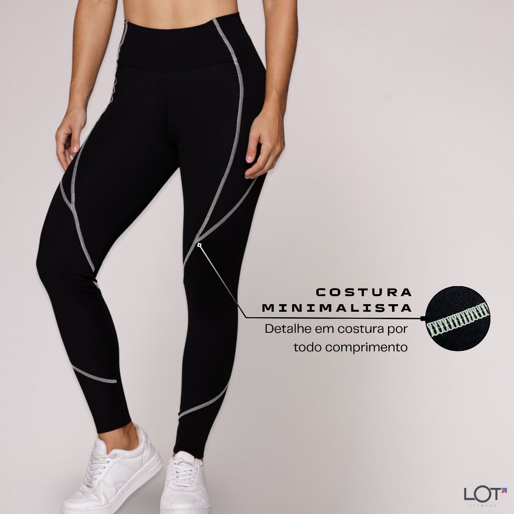 Calça Legging Poliamida Fitness Alta Compressão Academia Esportiva Sense Coleção Duo · foto 2
