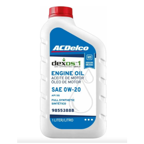 Óleo De Motor Genuíno Gm Chevrolet ACDelco Dexos1 0W20 Api SP 1 Litro - 98553888