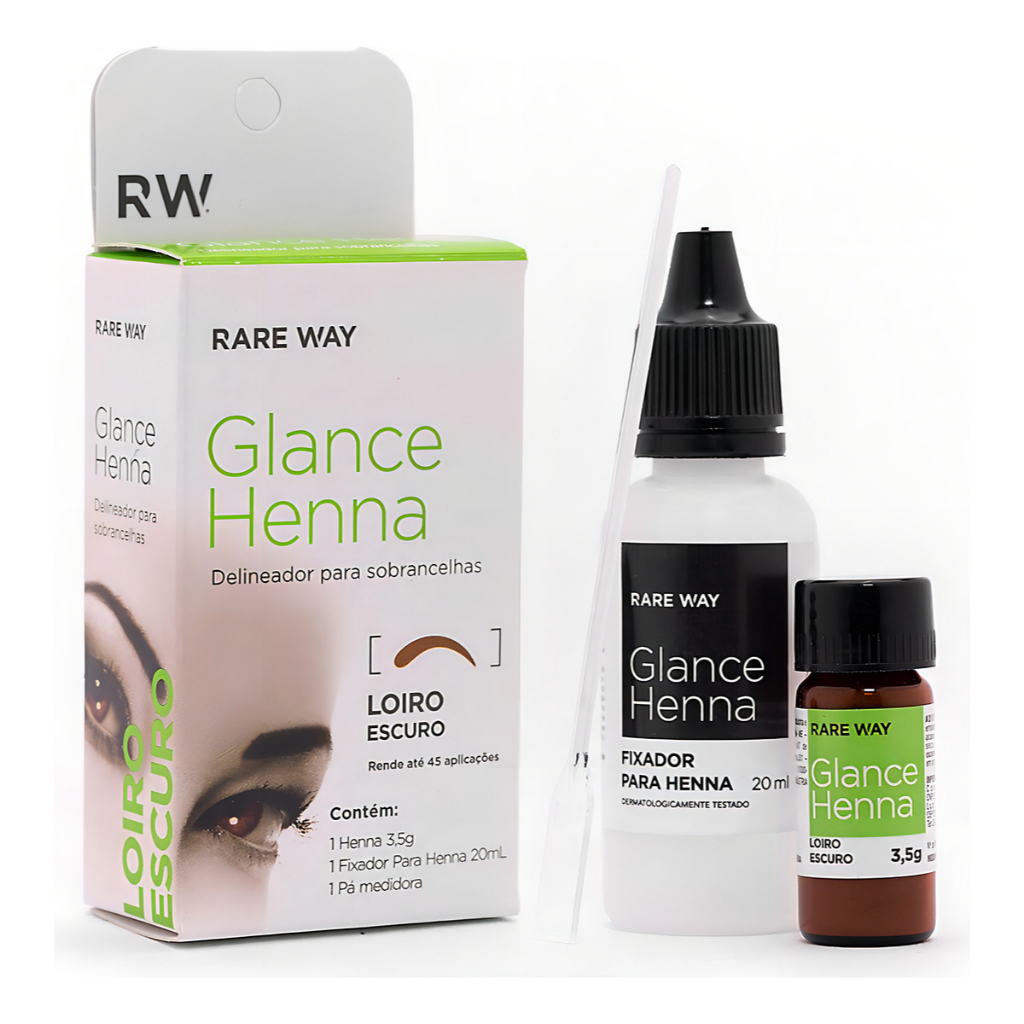 Henna Sobrancelha Rareway Loiro Escuro Kit Completo Natural Preenchimento Profissional