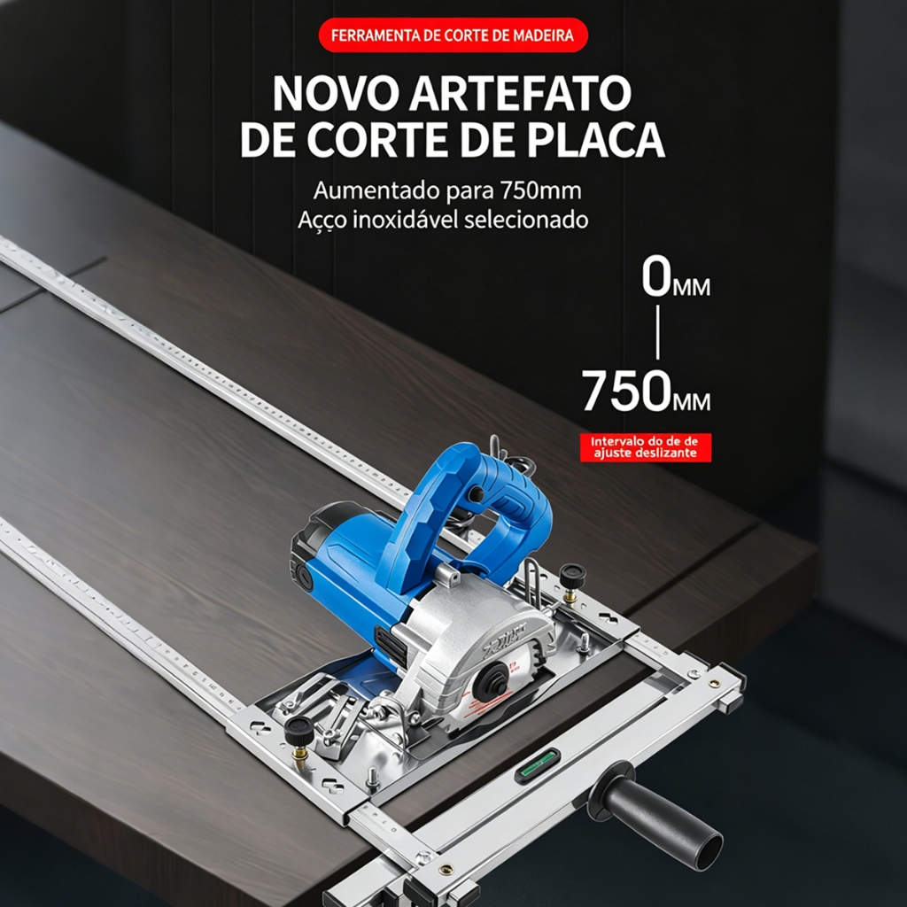 Guia Bancada Multifuncional para Serra Circular Tico Tico e Tupia Laminadora Posicionador de Corte Preciso Tamanho grand