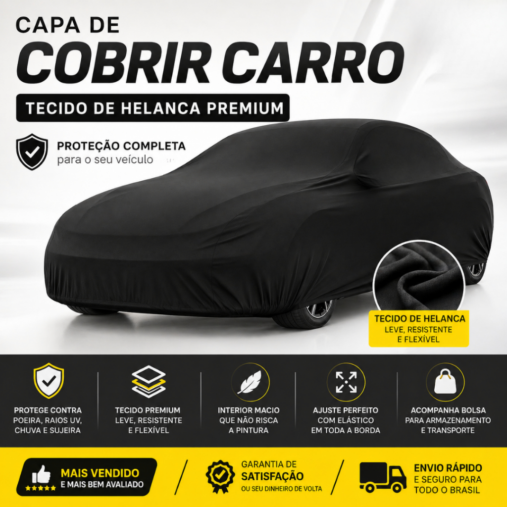 Capa de Carro Anti Poeira Tecido Helanca Premium Para Todos o Tipos de Tamanho P M G GG