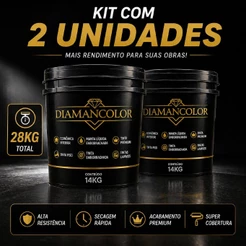 Kit 2 Tintas Piso 14Kg Cores Acrílica Premium Diamancolor - Antiderrapante Garagem Paredes Lavável