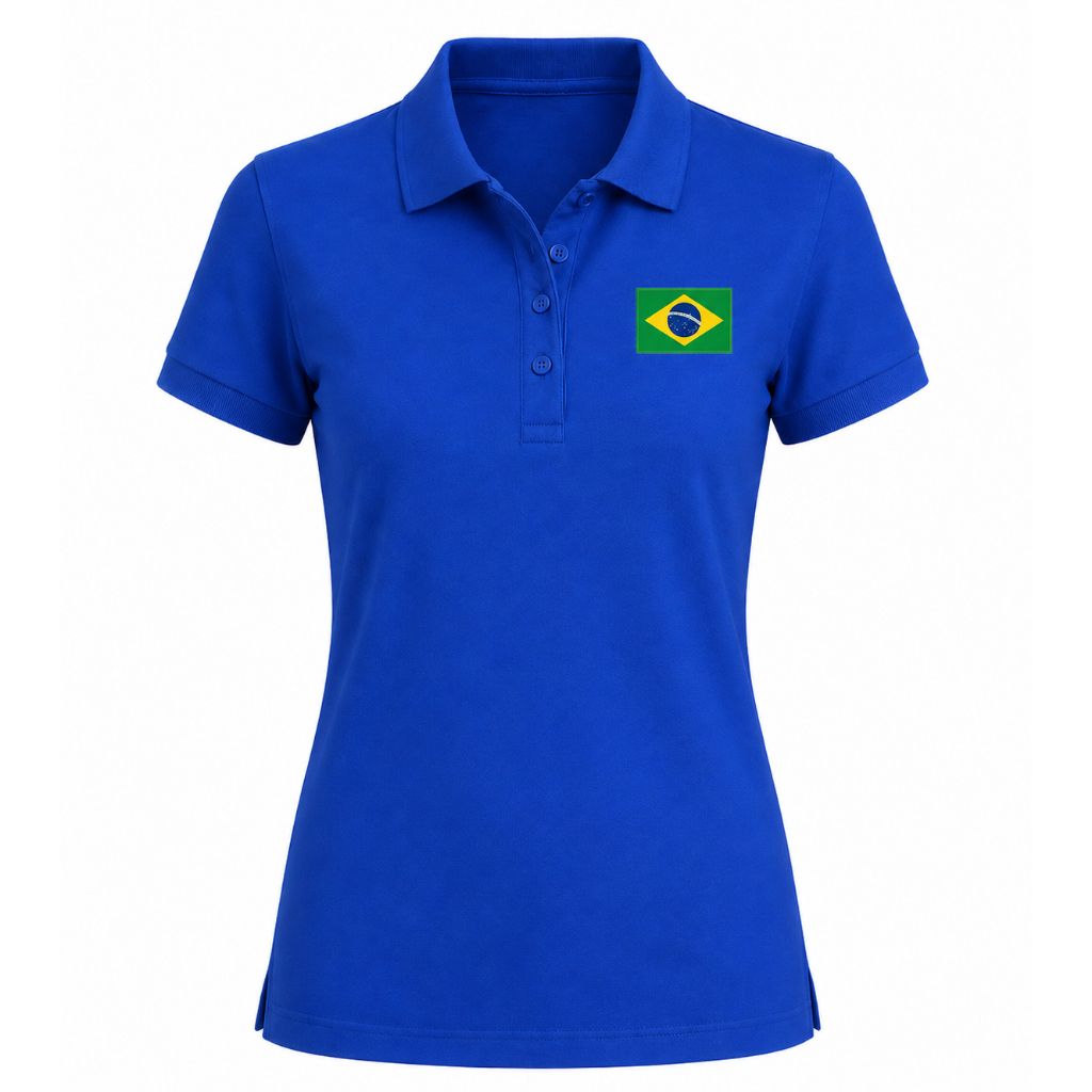Camisa Polo Feminina Brasil Copa do Mundo 2026 Estampada Casual