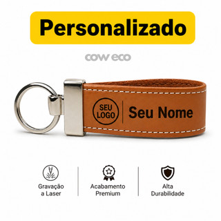 Chaveiro Couro Personalizado Gravação Logo/Nome